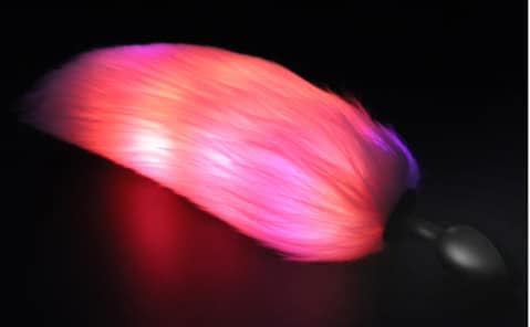 Cola de zorro led rosada