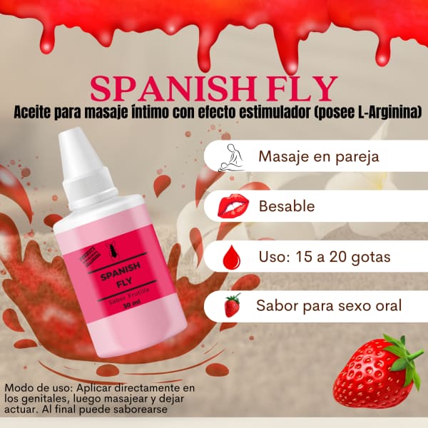 Aceite De Masaje Íntimo Con L-Arginina y Sabor Frutilla - Imagen 3