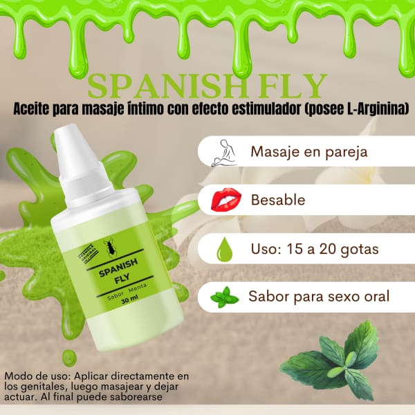 Aceite De Masaje Íntimo Con L-Arginina y Sabor Menta - Imagen 2